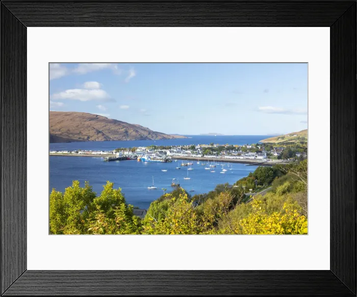 Framed Print : Picturesque Loch Broom and boats at Ullapool harbour, Ross and Cromarty, Highlands