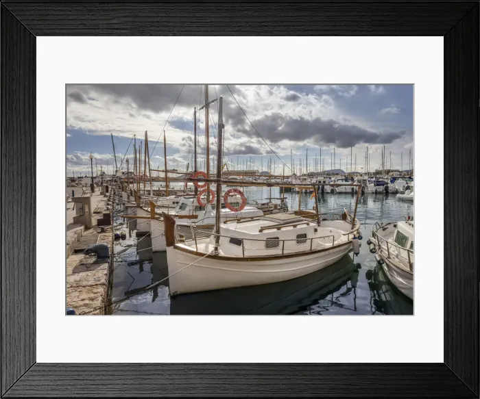 Framed Print : Fishing boats in the harbor of Port de Pollenca, Mallorca, Spain Framed Print : Fishing boats in the harbor of Port de Pollenca, Mallorca, Spain