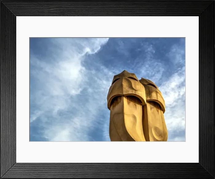Framed Print : Chimneys on the rooftop, Casa Mila or La Pedrera, Barcelona, Catalonia, Spain Framed Print : Chimneys on the rooftop, Casa Mila or La Pedrera, Barcelona, Catalonia, Spain