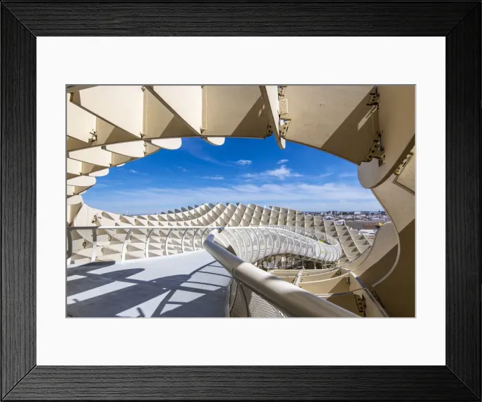Framed Print : Metropol Parasol wooden structure designed by German architect Jurgen Mayer, Seville Framed Print : Metropol Parasol wooden structure designed by German architect Jurgen Mayer, Seville