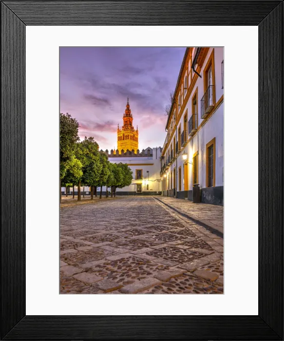 Framed Print : Plaza del Patio de Banderas with Giralda bell tower in the background, Seville, Andalusia Framed Print : Plaza del Patio de Banderas with Giralda bell tower in the background, Seville, Andalusia