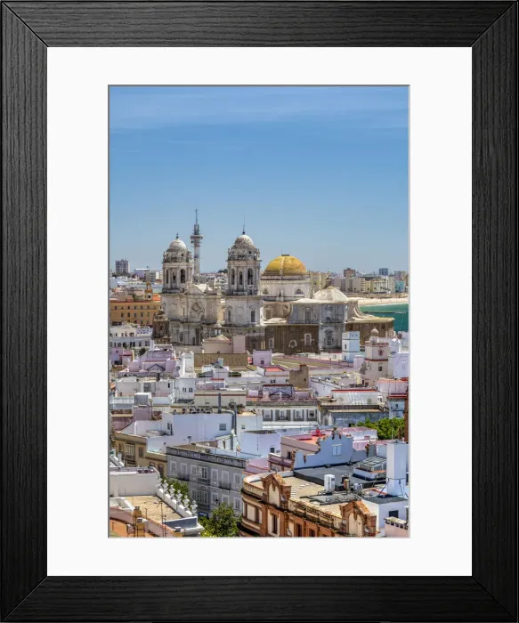Framed Print : Old town skyline with Cathedral, Cadiz, Andalusia, Spain Framed Print : Old town skyline with Cathedral, Cadiz, Andalusia, Spain