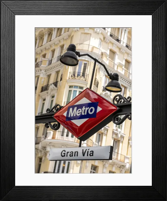 Framed Print : Gran Via street metro sign, Madrid, Community of Madrid, Spain Framed Print : Gran Via street metro sign, Madrid, Community of Madrid, Spain