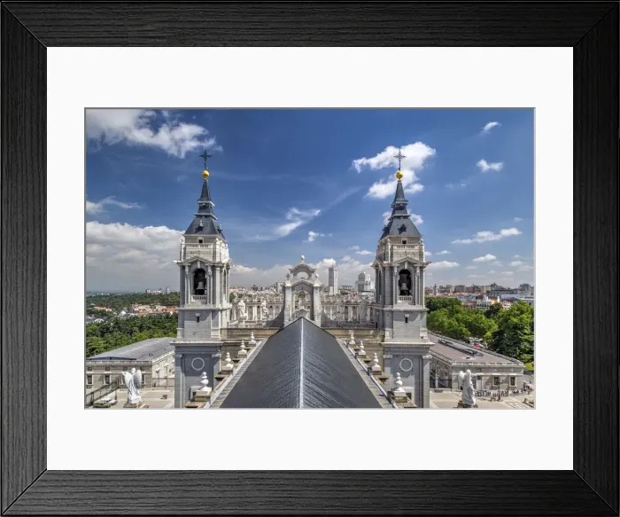 Framed Print : Almudena Cathedral and city skyline, Madrid, Community of Madrid, Spain Framed Print : Almudena Cathedral and city skyline, Madrid, Community of Madrid, Spain