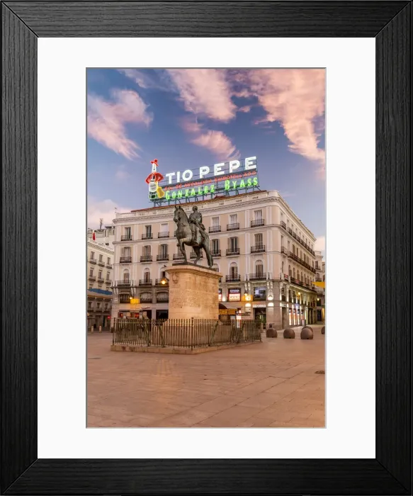 Framed Print : Puerta del Sol square at sunrise, Madrid, Community of Madrid, Spain Framed Print : Puerta del Sol square at sunrise, Madrid, Community of Madrid, Spain