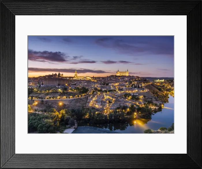 Framed Print : City skyline with Tagus river, Toledo, Castile-La Mancha, Spain Framed Print : City skyline with Tagus river, Toledo, Castile-La Mancha, Spain