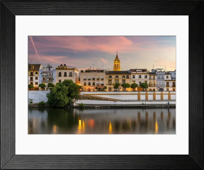 Framed Print : Sunset view of Triana neighbourhood and Guadalquivir river, Seville, Andalusia, Spain Framed Print : Sunset view of Triana neighbourhood and Guadalquivir river, Seville, Andalusia, Spain