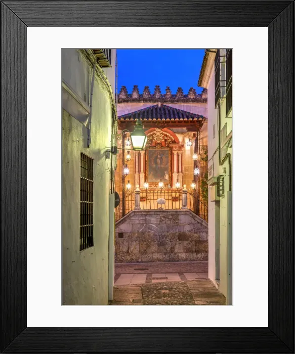 Framed Print : Night view of the Virgin Mary altar or Altar de la Virgen de los Faroles, Cordoba Framed Print : Night view of the Virgin Mary altar or Altar de la Virgen de los Faroles, Cordoba
