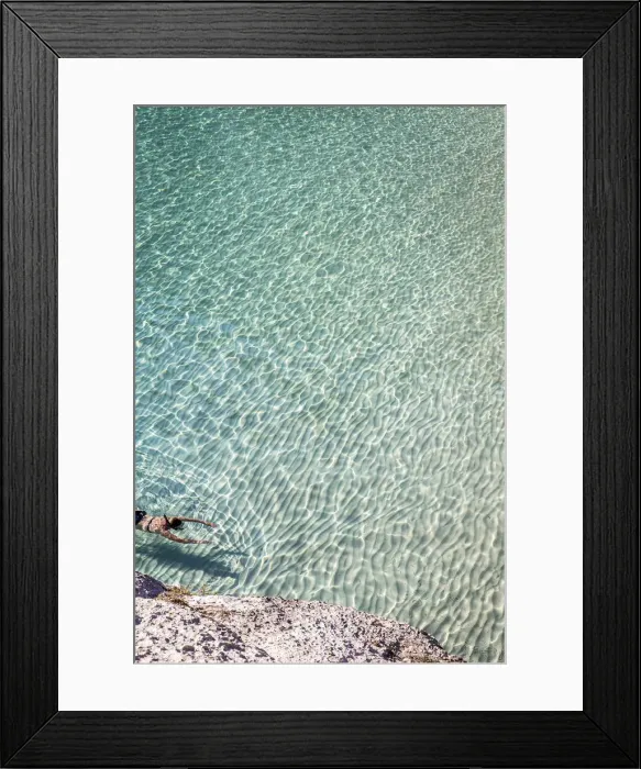 Framed Print : Spain, Balearic Islands, Menorca, Crystal clear water of Cala Macarelleta Framed Print : Spain, Balearic Islands, Menorca, Crystal clear water of Cala Macarelleta