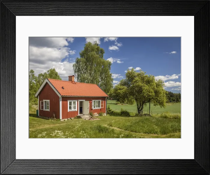 Framed Print : Idyllic summer house near Bro, Stockholm County, Sweden