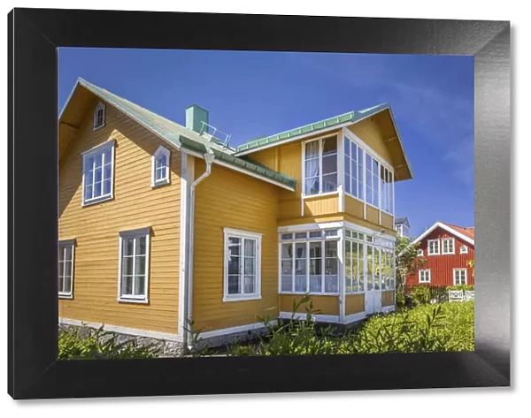 Colorful summer houses on Sandhamn Island, Stockholm County, Sweden