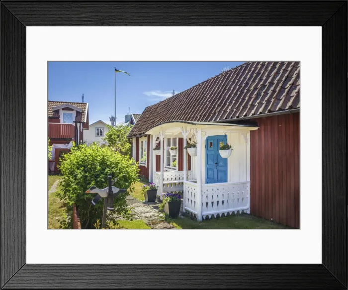 Framed Print : Idyllic summer house on the island of Sandhamn, Stockholm County, Sweden