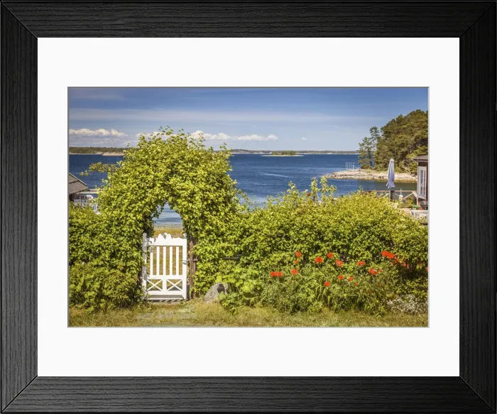 Framed Print : Garden gate on the archipelago island of Sandhamn, Stockholm County, Sweden Framed Print : Garden gate on the archipelago island of Sandhamn, Stockholm County, Sweden