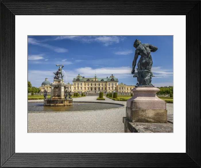 Framed Print : Drottningholm Royal Castle with Hercules Fountain near Stockholm, Sweden Framed Print : Drottningholm Royal Castle with Hercules Fountain near Stockholm, Sweden