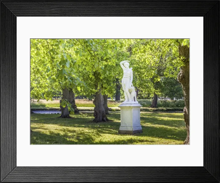 Framed Print : statue in the park of Drottningholm Palace near Stockholm, Sweden