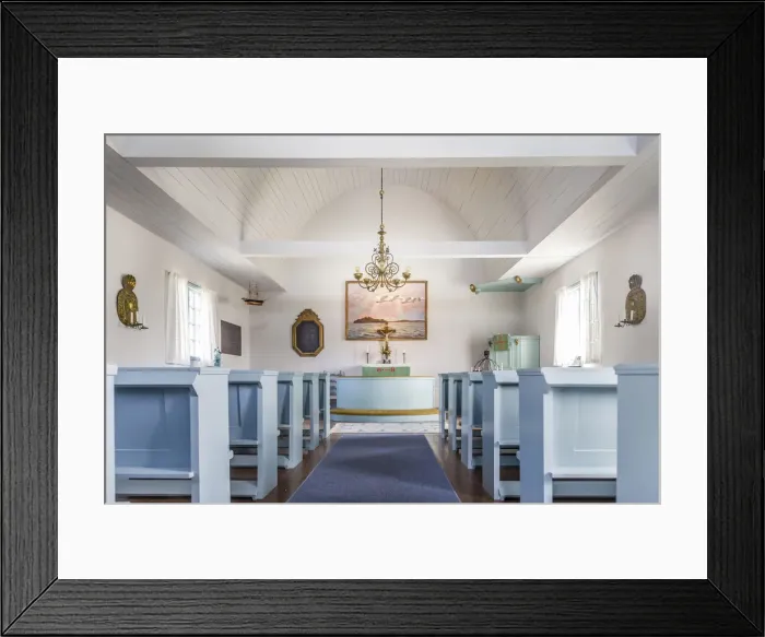 Framed Print : Village church in Landsort on the archipelago island of A-ja, Stockholm County, Sweden Framed Print : Village church in Landsort on the archipelago island of A-ja, Stockholm County, Sweden