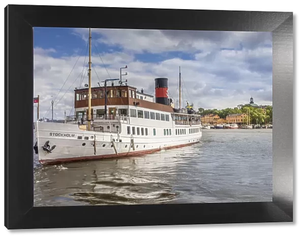 Historic steamship in Stockholm harbor, Sweden