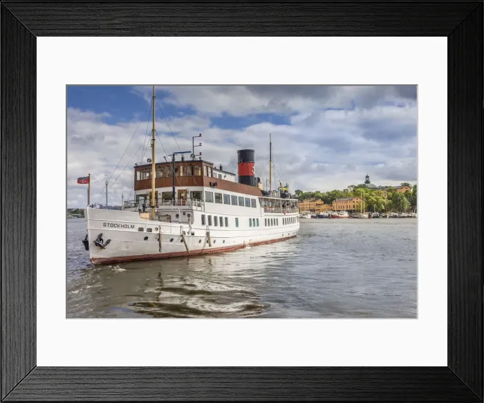 Framed Print : Historic steamship in Stockholm harbor, Sweden Framed Print : Historic steamship in Stockholm harbor, Sweden