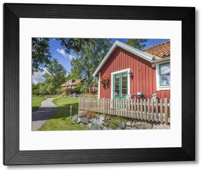 Framed Print : Historic summer houses in Sigtuna, Stockholm County, Sweden