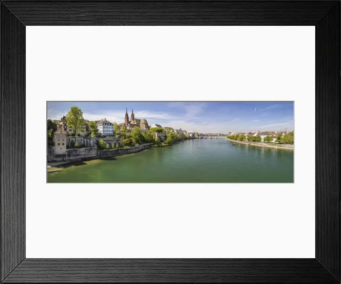 Framed Print : View of the Minster and the old town of Basel from the Wettstein Bridge Framed Print : View of the Minster and the old town of Basel from the Wettstein Bridge