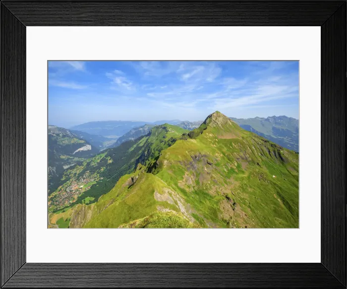 Framed Print : Tschuggen, Mannlichen and Lauberhorn, Wengen, Berner Oberland, Bernese Alps, Grindelwald