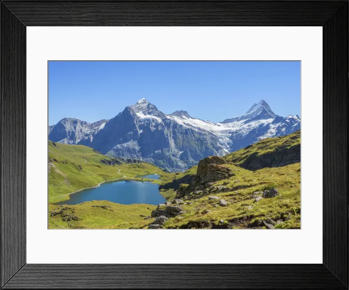 Framed Print : Bachalpsee with Wetterhorn and Schreckhorn, Grindelwald, Berner Oberland, Canton Berne Framed Print : Bachalpsee with Wetterhorn and Schreckhorn, Grindelwald, Berner Oberland, Canton Berne
