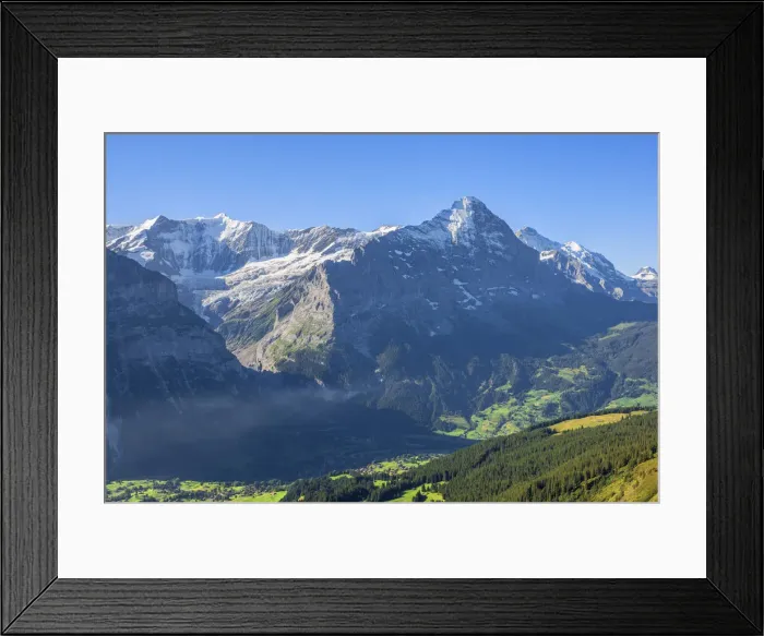 Framed Print : Grindelwald with Fiescherhorn and Eiger, Berner Oberland, Canton Berne, Switzerland Framed Print : Grindelwald with Fiescherhorn and Eiger, Berner Oberland, Canton Berne, Switzerland