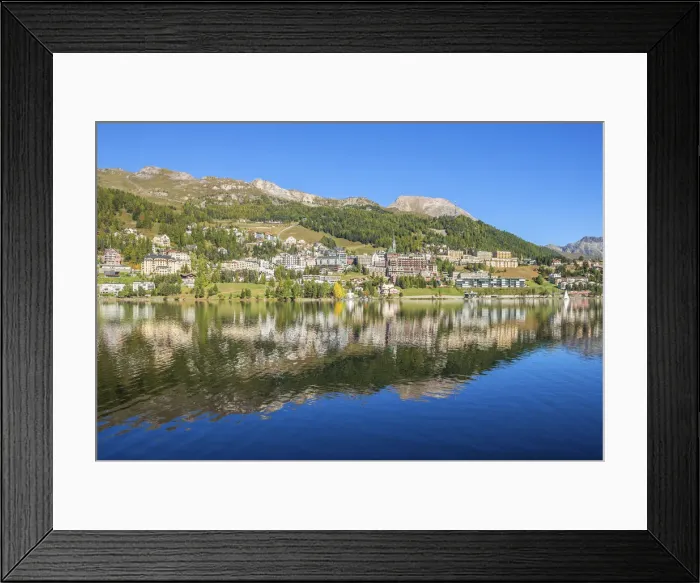 Framed Print : St. Moritz with St. Moritz lake, Upper Engadin, Grisons (Graubunden), Switzerland Framed Print : St. Moritz with St. Moritz lake, Upper Engadin, Grisons (Graubunden), Switzerland