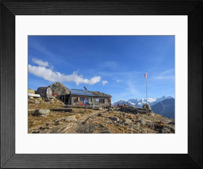 Framed Print : Segantini hut, Languard Alp, Pontresina, Upper Engadin, Grisons (Graubunden), Switzerland, Upper Engadin, Grisons (Graubunden), Switzerland