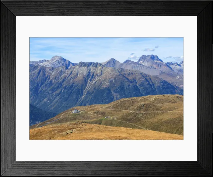 Framed Print : Muottas Muragl, Languard Alp, Pontresina, Upper Engadin, Grisons (Graubunden), Switzerland