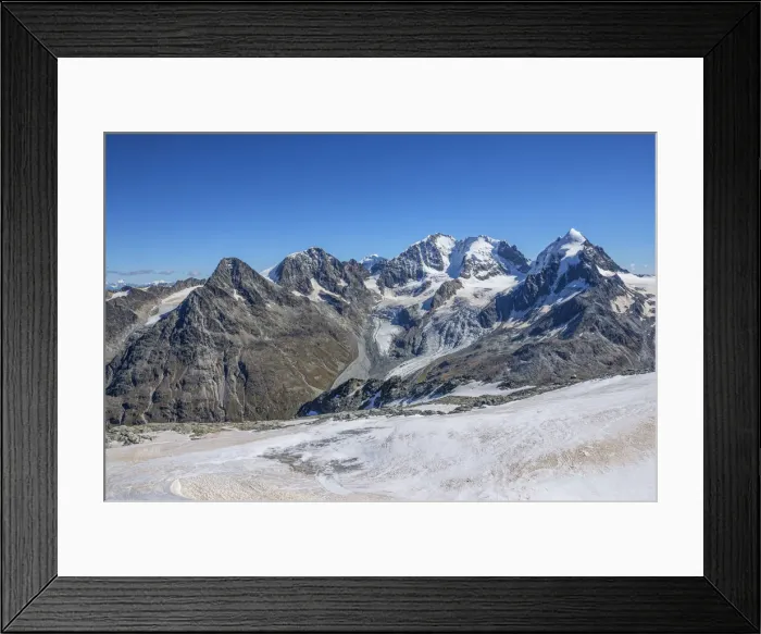 Framed Print : Bernina mountain range seen from Corvatsch summit station, Upper Engadin, Grisons (Graubunden), Switzerland Framed Print : Bernina mountain range seen from Corvatsch summit station, Upper Engadin, Grisons (Graubunden), Switzerland