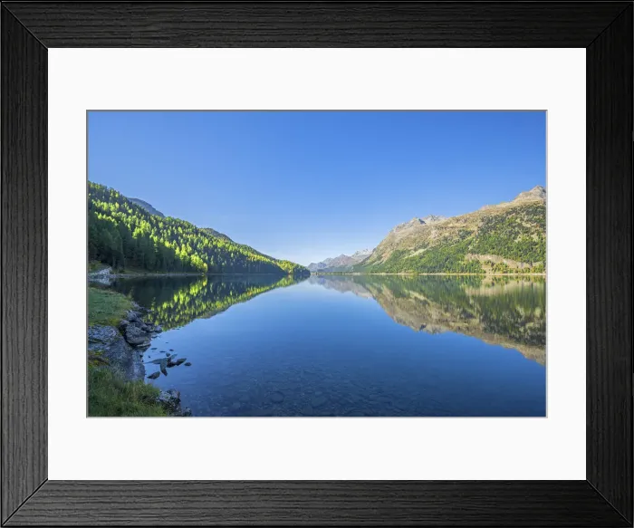 Framed Print : Silvaplana lake with Piz Lagrev, Bernina mountain range, Upper Engadin, Grisons (Graubunden), Switzerland Framed Print : Silvaplana lake with Piz Lagrev, Bernina mountain range, Upper Engadin, Grisons (Graubunden), Switzerland