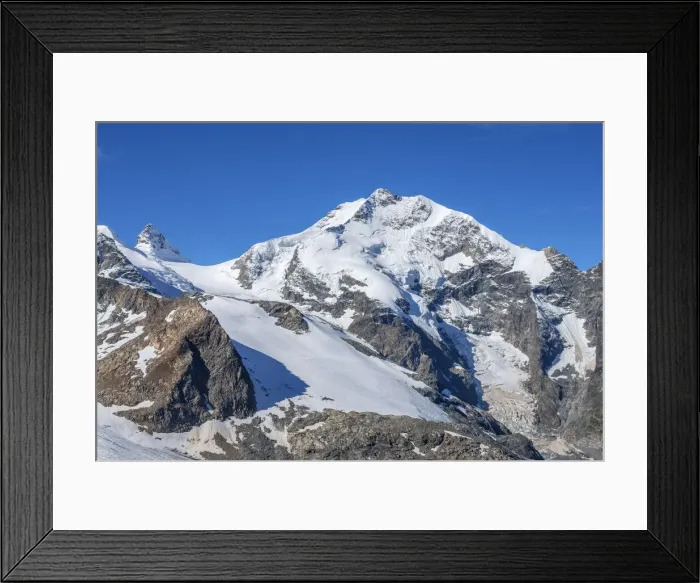 Framed Print : Piz Bernina, Bernina mountain range, Upper Engadin, Grisons (Graubunden), Switzerland Framed Print : Piz Bernina, Bernina mountain range, Upper Engadin, Grisons (Graubunden), Switzerland
