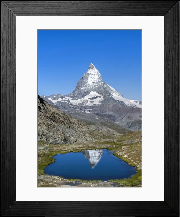 Framed Print : Lake Riffelsee with Matterhorn, Zermatt, Valais, Switzerland Framed Print : Lake Riffelsee with Matterhorn, Zermatt, Valais, Switzerland