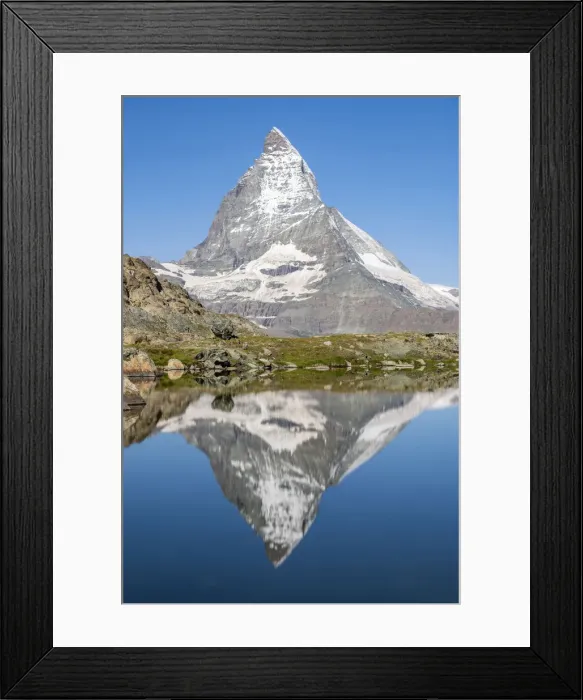 Framed Print : Lake Riffelsee with Matterhorn, Zermatt, Valais, Switzerland Framed Print : Lake Riffelsee with Matterhorn, Zermatt, Valais, Switzerland