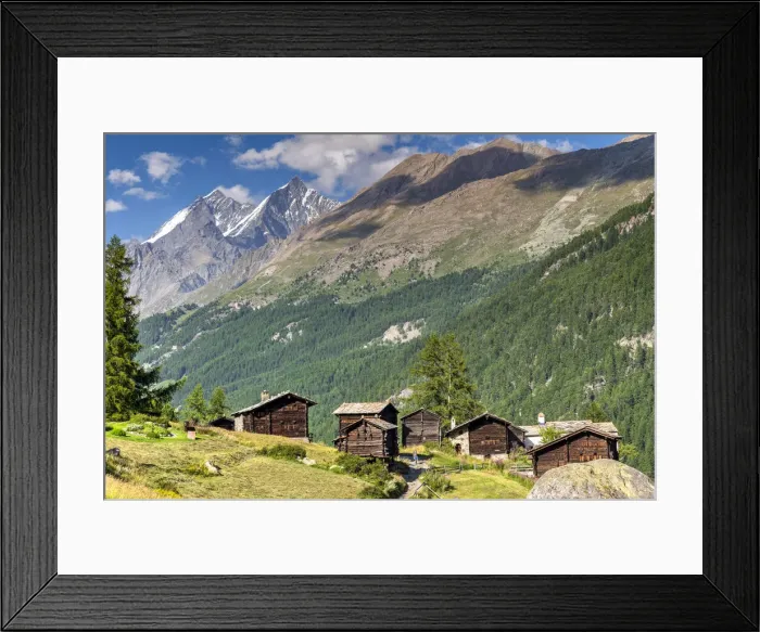 Framed Print : Traditional walser houses in Blatten, Zermatt, Valais, Switzerland Framed Print : Traditional walser houses in Blatten, Zermatt, Valais, Switzerland