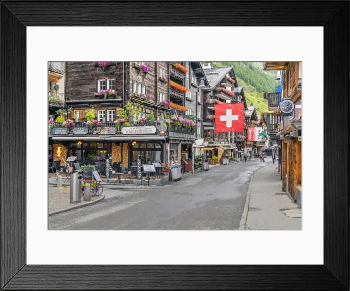 Framed Print : Main street in Zermatt, Valais, Switzerland Framed Print : Main street in Zermatt, Valais, Switzerland