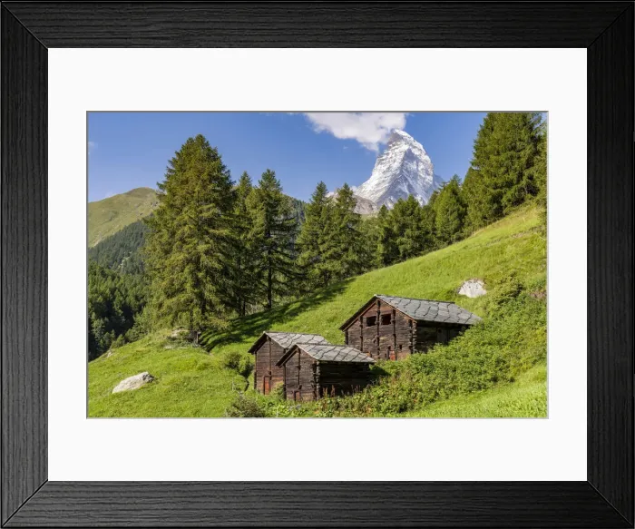 Framed Print : Scenic summer view over Matterhorn, Zermatt, Valais, Switzerland Framed Print : Scenic summer view over Matterhorn, Zermatt, Valais, Switzerland