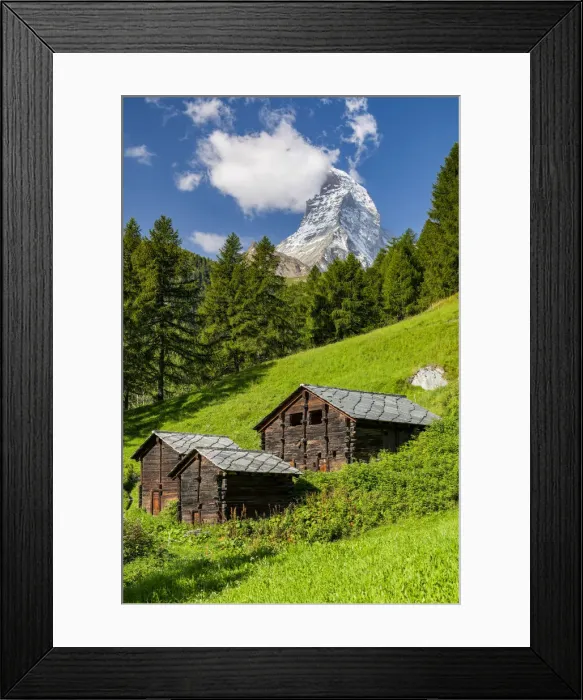 Framed Print : Scenic summer view over Matterhorn, Zermatt, Valais, Switzerland Framed Print : Scenic summer view over Matterhorn, Zermatt, Valais, Switzerland