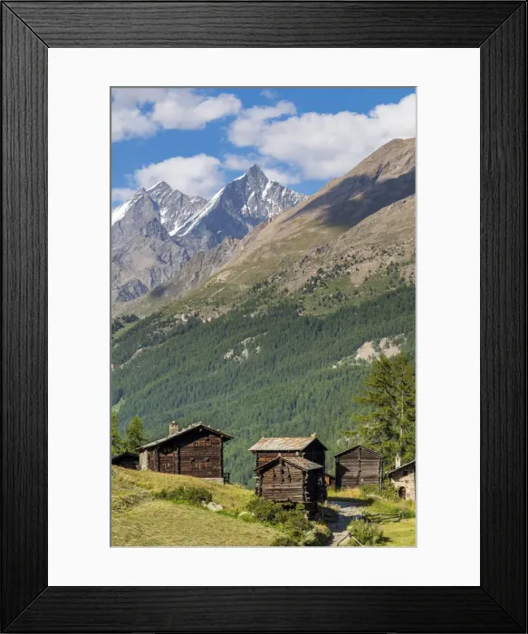 Framed Print : Traditional walser houses in Blatten, Zermatt, Valais, Switzerland Framed Print : Traditional walser houses in Blatten, Zermatt, Valais, Switzerland