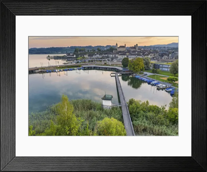 Framed Print : Switzerland, Canton St. Gallen, Zurichsee, Holzsteg Framed Print : Switzerland, Canton St. Gallen, Zurichsee, Holzsteg