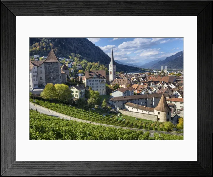 Framed Print : Switzerland, Canton Graubunden, Altstadt