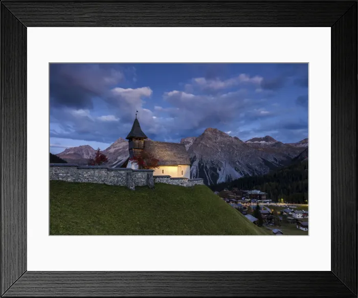 Framed Print : Switzerland, Canton Graubunden, Schanfigg, Bergkirchlein Framed Print : Switzerland, Canton Graubunden, Schanfigg, Bergkirchlein