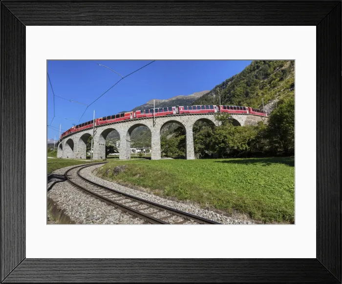 Framed Print : Switzerland, Canton Graubunden, Puschlav, Rhutische Bahn Framed Print : Switzerland, Canton Graubunden, Puschlav, Rhutische Bahn