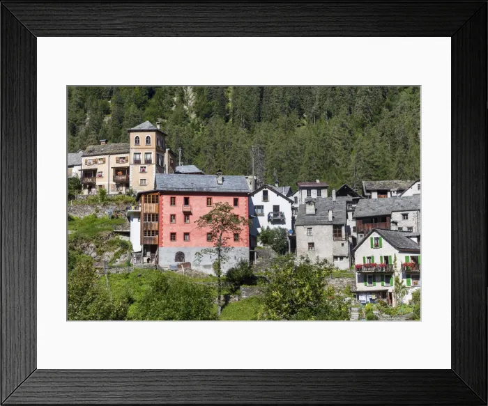 Framed Print : Switzerland, Ticino Canton, Val Lavizzara, Fusio viallge