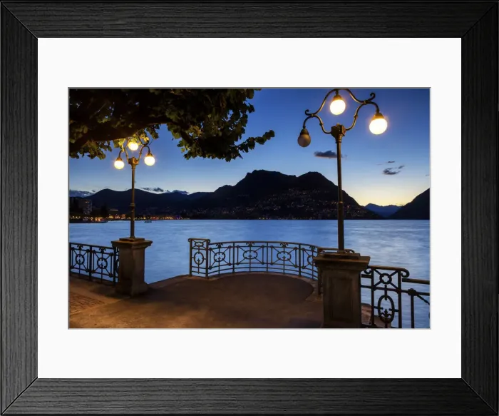Framed Print : Switzerland, Ticino Canton, Lake Lugano, Lugano