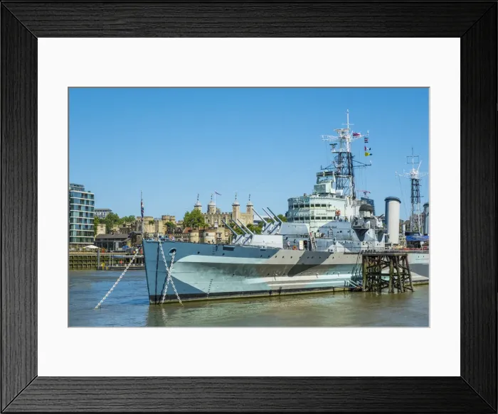 Framed Print : HMS Belfast, River Thames, London, England, UK