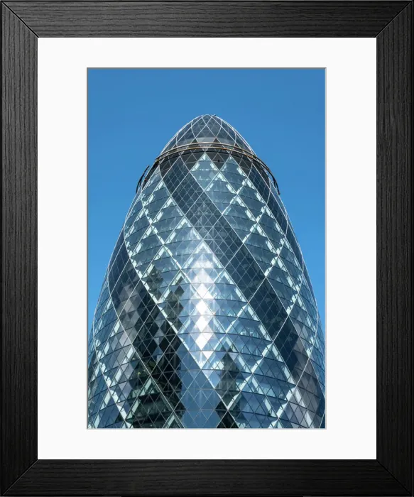 Framed Print : 30 St Mary Axe (The Gherkin), City of London, London, England, UK Framed Print : 30 St Mary Axe (The Gherkin), City of London, London, England, UK