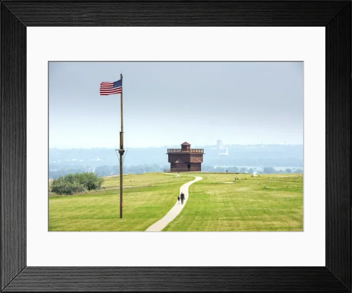 Framed Print : USA, North Dakota, Bismarck, Mandan, Fort Abraham Lincoln State Park, Blockhouse Framed Print : USA, North Dakota, Bismarck, Mandan, Fort Abraham Lincoln State Park, Blockhouse