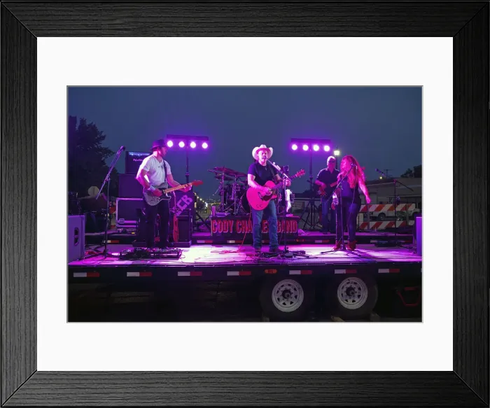 Framed Print : USA, North Dakota, Watford City, Summer Street Party, Country Band Framed Print : USA, North Dakota, Watford City, Summer Street Party, Country Band